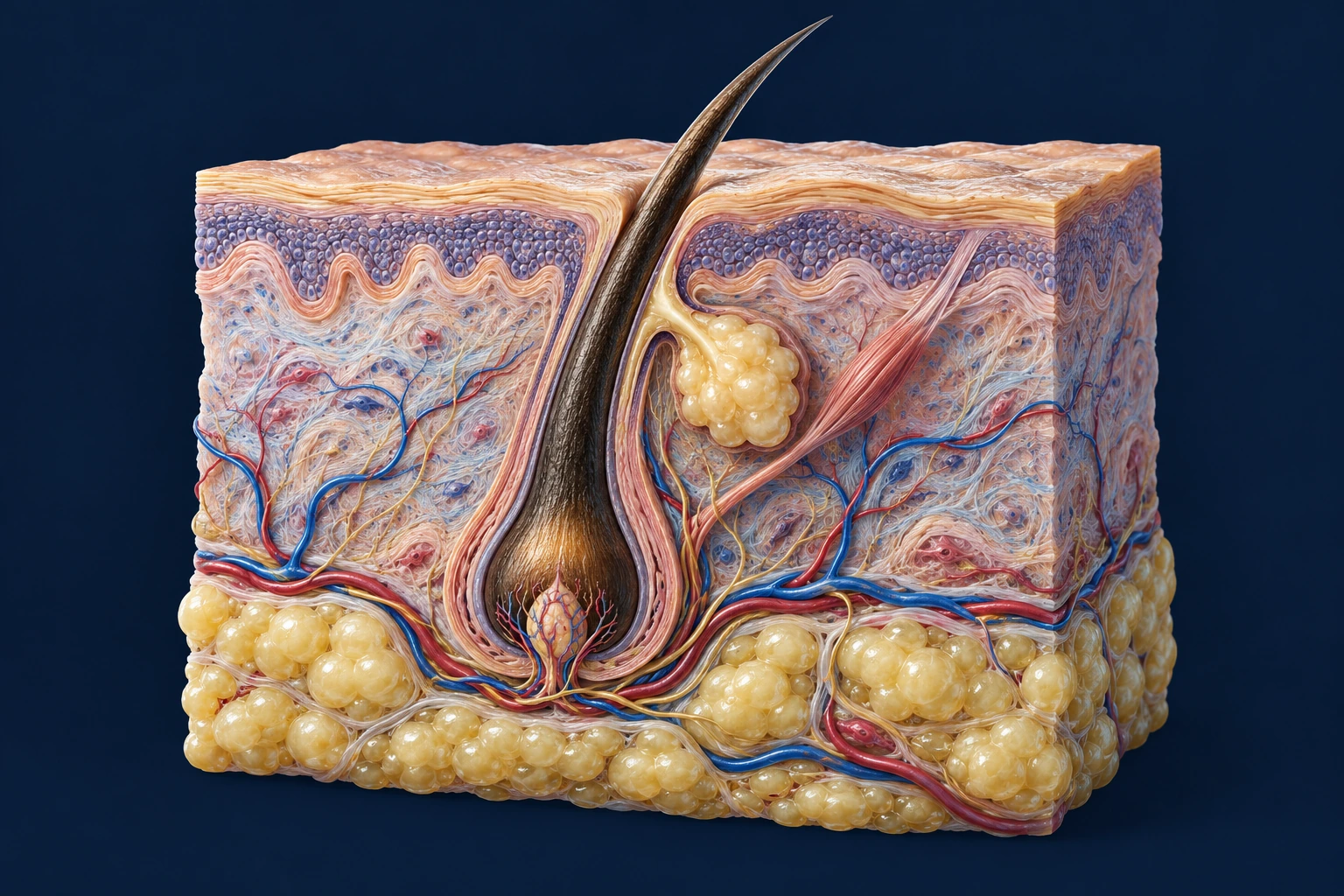Hair: follicle and plasma illustration