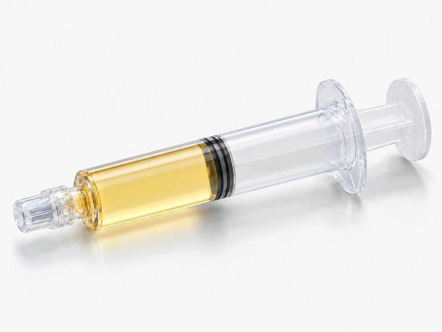 Syringe representing the final plasma preparation